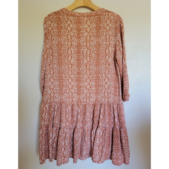 Skylar + Madison drop Waist mini longsleeve dress size Small orange like color. - Picture 5 of 10